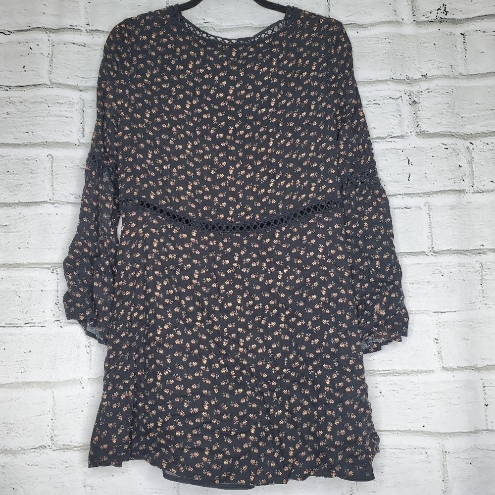 WAYF printed long sleeve floral mini dress medium - Picture 6 of 12